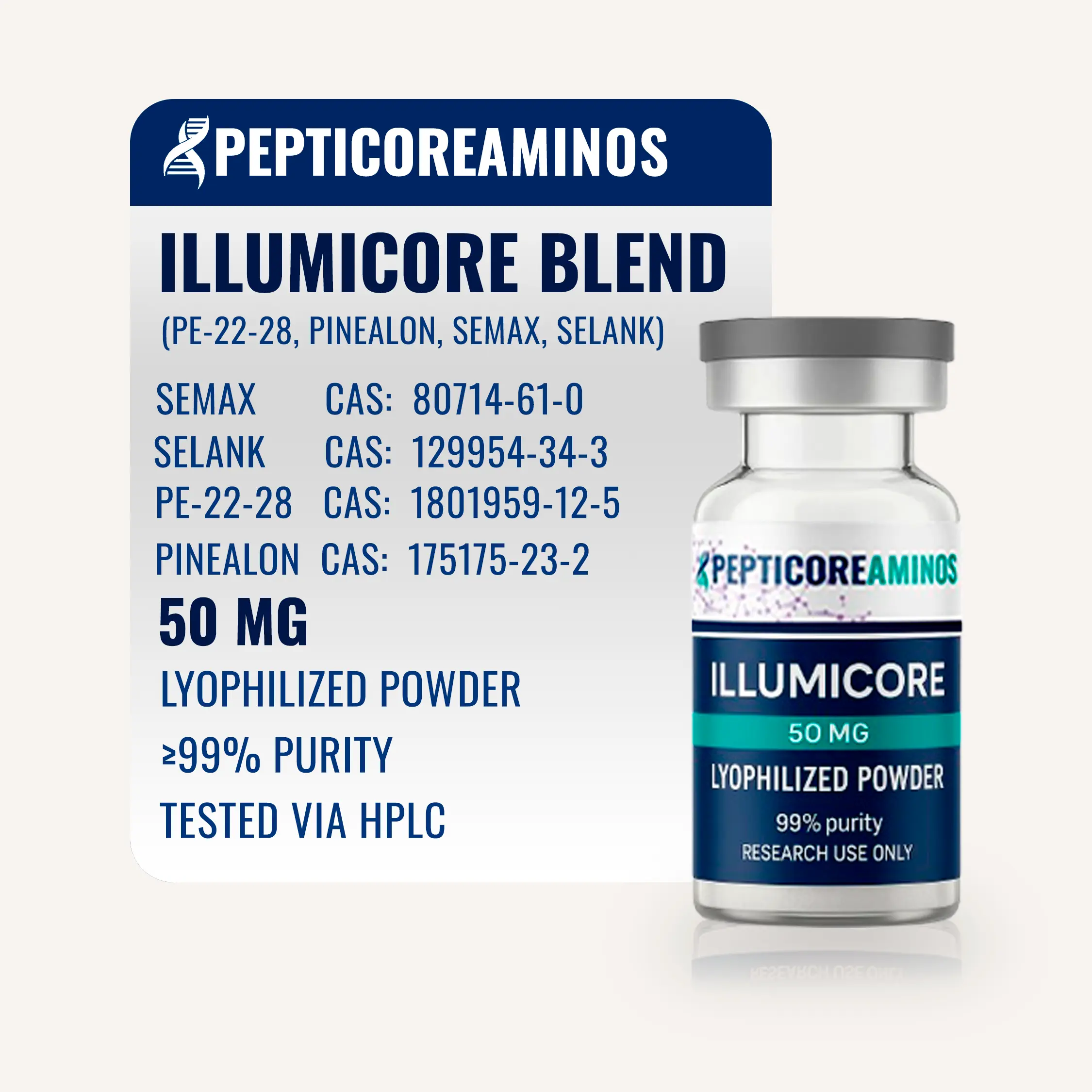 illumicore 50mg peptide nootropo blend longevità antiaging italia acquisto